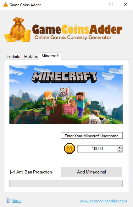 Minecraft Minecoins Generator Hack tool
